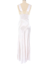 1940's Lace Trimmed Pastel Satin Slip Dress Dress arcadeshops.com