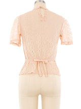 Blush Lace Blouse Top arcadeshops.com