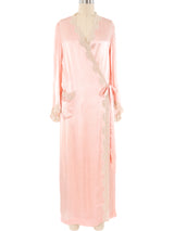 Pink Satin Wrap Style Robe Jacket arcadeshops.com