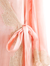 Pink Satin Wrap Style Robe Jacket arcadeshops.com