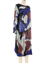 Mixed Metallic Sequin Embellished Silk Dress Dress arcadeshops.com