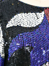 Mixed Metallic Sequin Embellished Silk Dress Dress arcadeshops.com