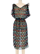 Dotted Flocked Velvet Silk Dress Dress arcadeshops.com