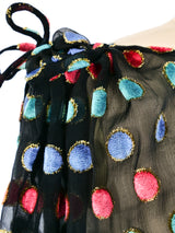 Dotted Flocked Velvet Silk Dress Dress arcadeshops.com
