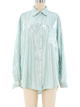 Seafoam Lamé Blouse Top arcadeshops.com