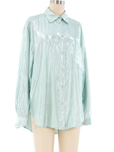 Seafoam Lamé Blouse Top arcadeshops.com