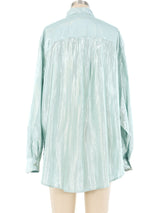 Seafoam Lamé Blouse Top arcadeshops.com