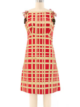 1960's Metallic Windowpane Shift Dress Dress arcadeshops.com