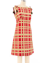 1960's Metallic Windowpane Shift Dress Dress arcadeshops.com