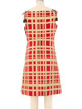 1960's Metallic Windowpane Shift Dress Dress arcadeshops.com