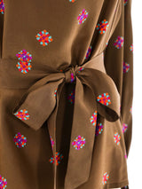 Yves Saint Laurent Ruffled Floral Blouse Top arcadeshops.com