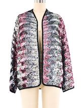 Chevron Pattern Sequin Embellished Jacket Jacket arcadeshops.com