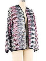 Chevron Pattern Sequin Embellished Jacket Jacket arcadeshops.com