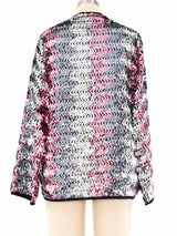 Chevron Pattern Sequin Embellished Jacket Jacket arcadeshops.com