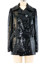 Bill Blass Double Sequin Pea Coat Jacket arcadeshops.com
