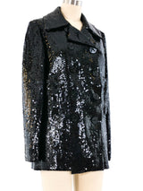 Bill Blass Double Sequin Pea Coat Jacket arcadeshops.com