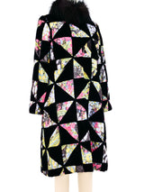 Fur Trimmed Patchwork Coat Outerwear arcadeshops.com