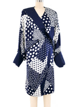 Polka Dot Printed Silk Wrap Dress Dress arcadeshops.com