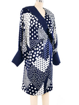 Polka Dot Printed Silk Wrap Dress Dress arcadeshops.com