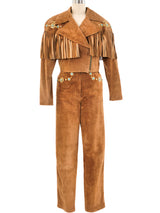 Lillie Rubin Fringed Suede Ensemble Suit arcadeshops.com