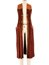 Western Suede Maxi Vest Jacket arcadeshops.com