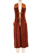 Western Suede Maxi Vest Jacket arcadeshops.com