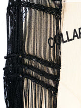 Mondi Black Woven Fringed Vest Jacket arcadeshops.com