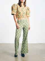 Quilted Floral Crop Top Top arcadeshops.com