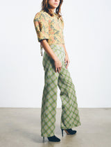 Quilted Floral Crop Top Top arcadeshops.com