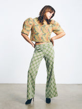 Quilted Floral Crop Top Top arcadeshops.com