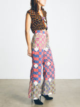 Patchwork Flared Trousers Bottom arcadeshops.com