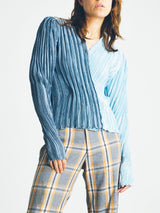 Mary McFadden Monochromatic Plisse Top Top arcadeshops.com