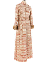 Oscar de la Renta Fur Trimmed Brocade Gown Dress arcadeshops.com
