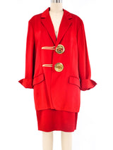 Moschino Oversized Button Satin Suit Suit arcadeshops.com