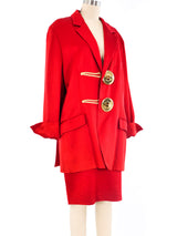 Moschino Oversized Button Satin Suit Suit arcadeshops.com
