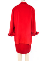 Moschino Oversized Button Satin Suit Suit arcadeshops.com