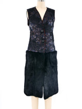 Dries Van Noten Fur Trimmed Brocade Vest Outerwear arcadeshops.com