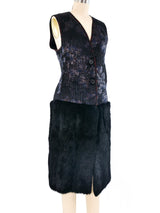 Dries Van Noten Fur Trimmed Brocade Vest Outerwear arcadeshops.com