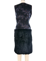 Dries Van Noten Fur Trimmed Brocade Vest Outerwear arcadeshops.com