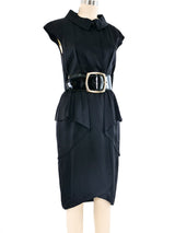Chanel Belted Silk Peplum Dress Dress arcadeshops.com