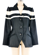 Bill Blass Striped Silk Blazer Jacket arcadeshops.com