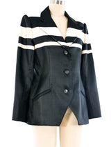 Bill Blass Striped Silk Blazer Jacket arcadeshops.com