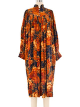 Autumnal Floral Silk Dress Dress arcadeshops.com