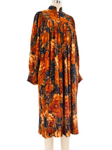 Autumnal Floral Silk Dress Dress arcadeshops.com
