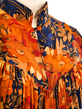 Autumnal Floral Silk Dress Dress arcadeshops.com