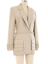 Moschino Button Trimmed Blazer Jacket arcadeshops.com