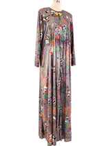 Metallic Floral Caftan Dress arcadeshops.com