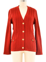 Celine Cable Knit Cardigan Top arcadeshops.com
