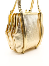 Metallic Gold Kisslock Handbag Accessory arcadeshops.com