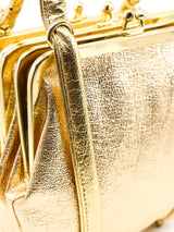 Metallic Gold Kisslock Handbag Accessory arcadeshops.com